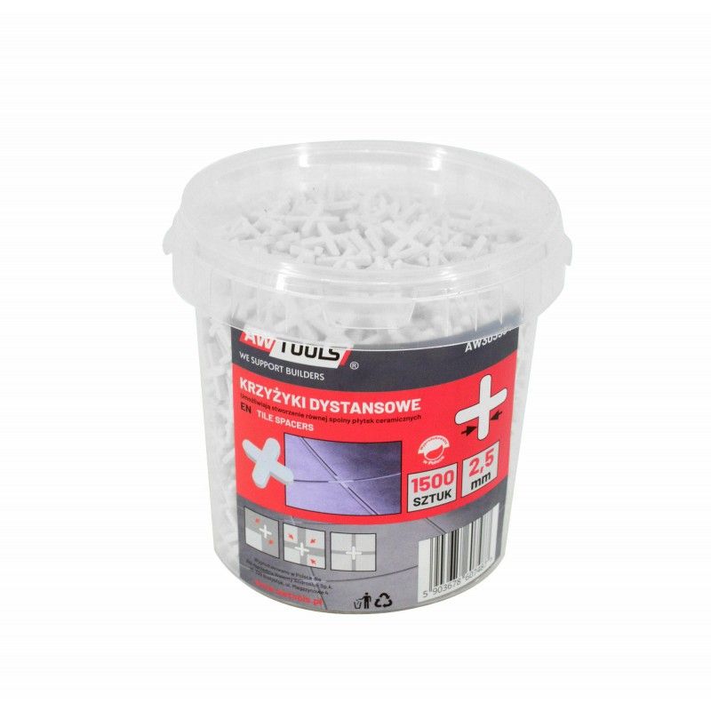 Ristimerkit tiilien merkkaamiseen AWTools AW303554; 2,5 mm; 1500 kpl.