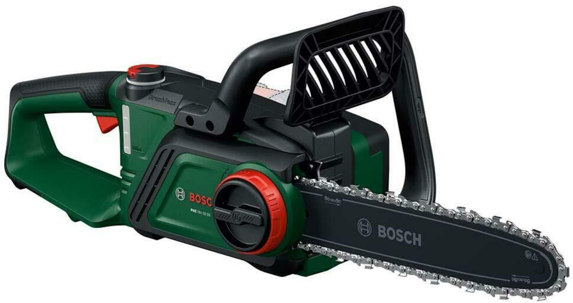 Ketjusaha Bosch PKE18V-30-28; 18 V; 30 cm juosta (ilman akkua ja laturia)