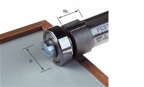 Tasoitusjyrsin kuulalaakerilla Festool HW/KLS D22/8-OFK; 22 mm laakereilla