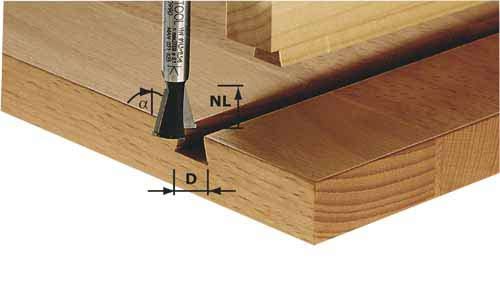 Kyyhkyn pyrstön muotoinen jyrsinterä Festool; HW; 13,5/46 mm