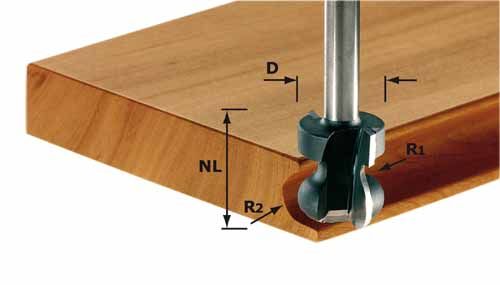 Pyöristysjyrsin Festool 2,5/6/16/59 mm