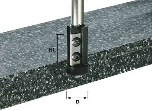 Jyrsin vaihdettavien terien kanssa Festool HW S12 D21/30WM