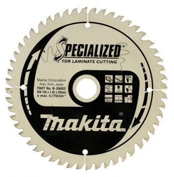 Katkaisulaikka laminaatille Makita; 165x1,45x20,0 mm; Z52; 5°