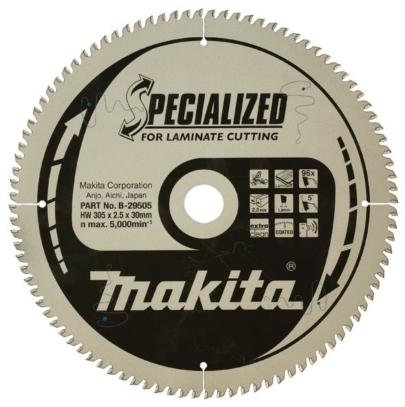 Katkaisulaikka laminaatille Makita; 305x2,5x30,0 mm; Z96; 5°