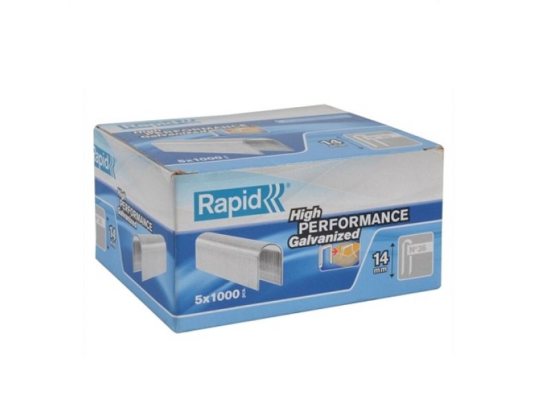 Niitit Rapid; 10 mm; 5000 kpl.; tyyppi 36; galvanoitu