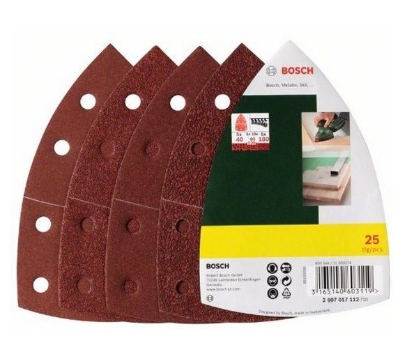 Hiomapaperi 93 mm; K40/80/120/180; 25 kpl.