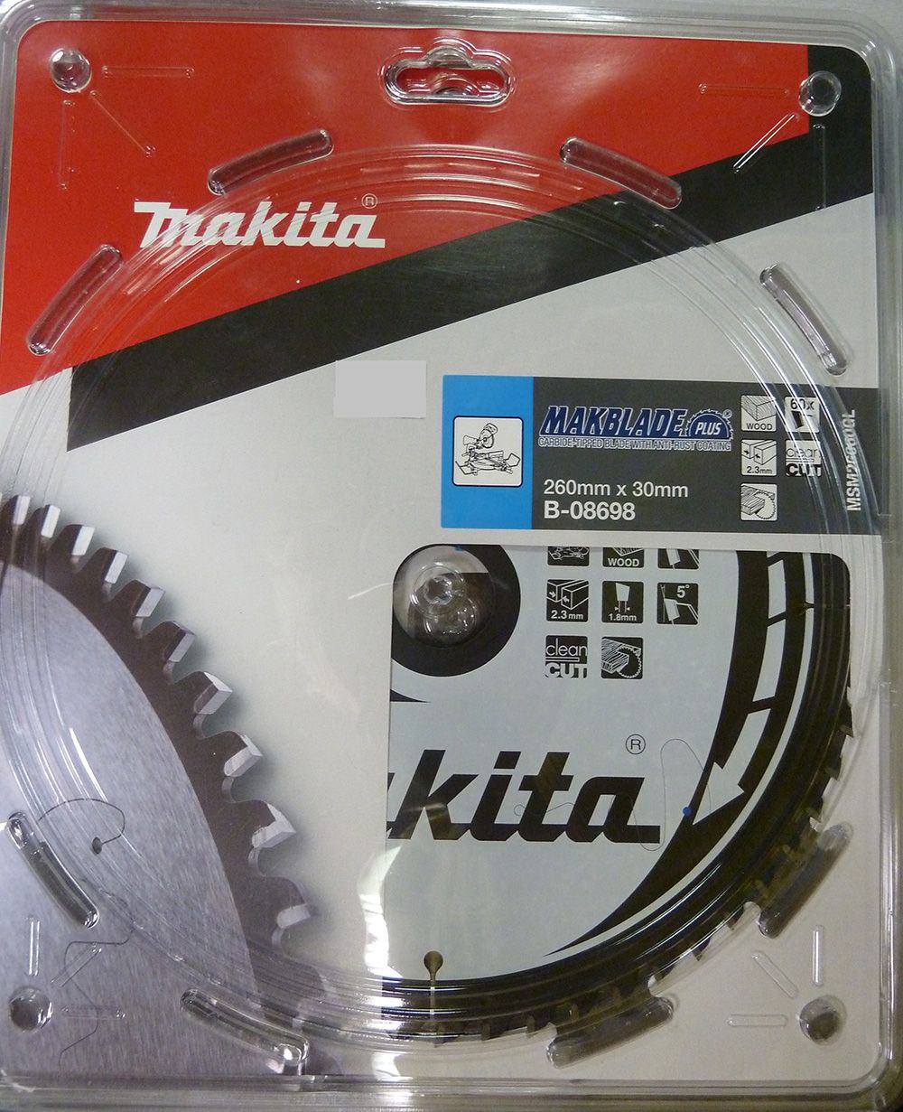 Katkaisuterä puulle Makita; 260x2,3x30,0 mm; Z60; 5°