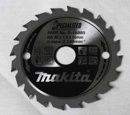 Katkaisuterä puulle Makita; 85x2,5x15,0 mm; Z20; 10°