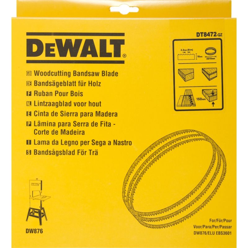 Vannesahanterä DeWalt; 2215x10x0,4 mm; 6 TPI; 1 kpl.