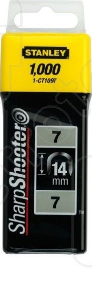 Niitit Stanley; 14 mm, 1000 kpl.; tyyppi 7; galvanoitu