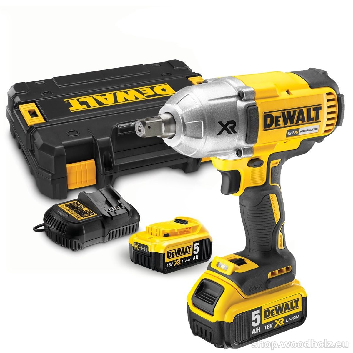 Iskumutterinväännin DeWalt DCF899P2; 18 V; 2x5,0 Ah akku